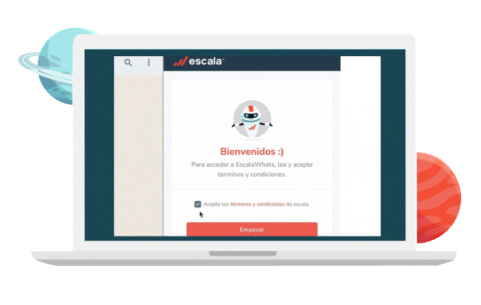 GIF integración WhatsApp y CRM Escala